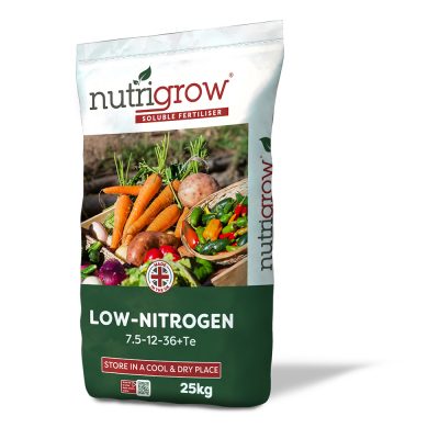 Nutrigrow Low Nitrogen Low-N Soluble Fertiliser - 7.5-12-36+Te - 25kg